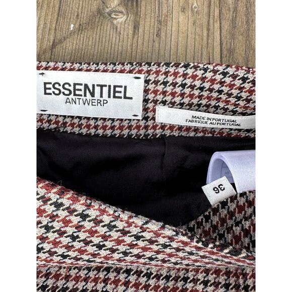 Essentiel Antwerp Houndstooth Rainger Pencil Skirt Side Zip Slit Plaid 36 / 4 - Picture 4 of 9